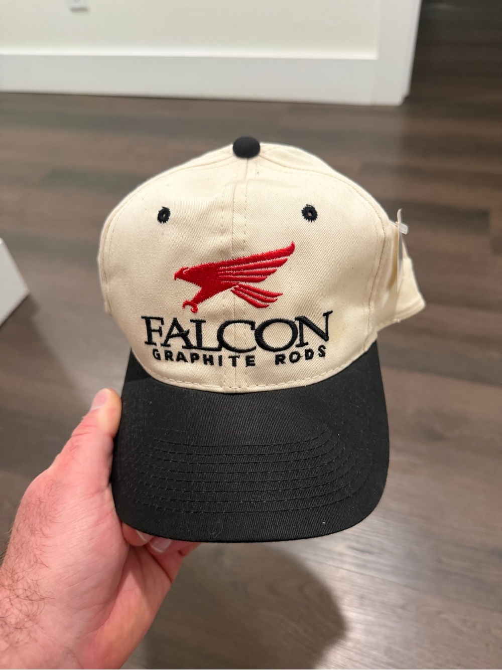 Falcon Graphite Rods Two-Tone Cap in Cream and Black
